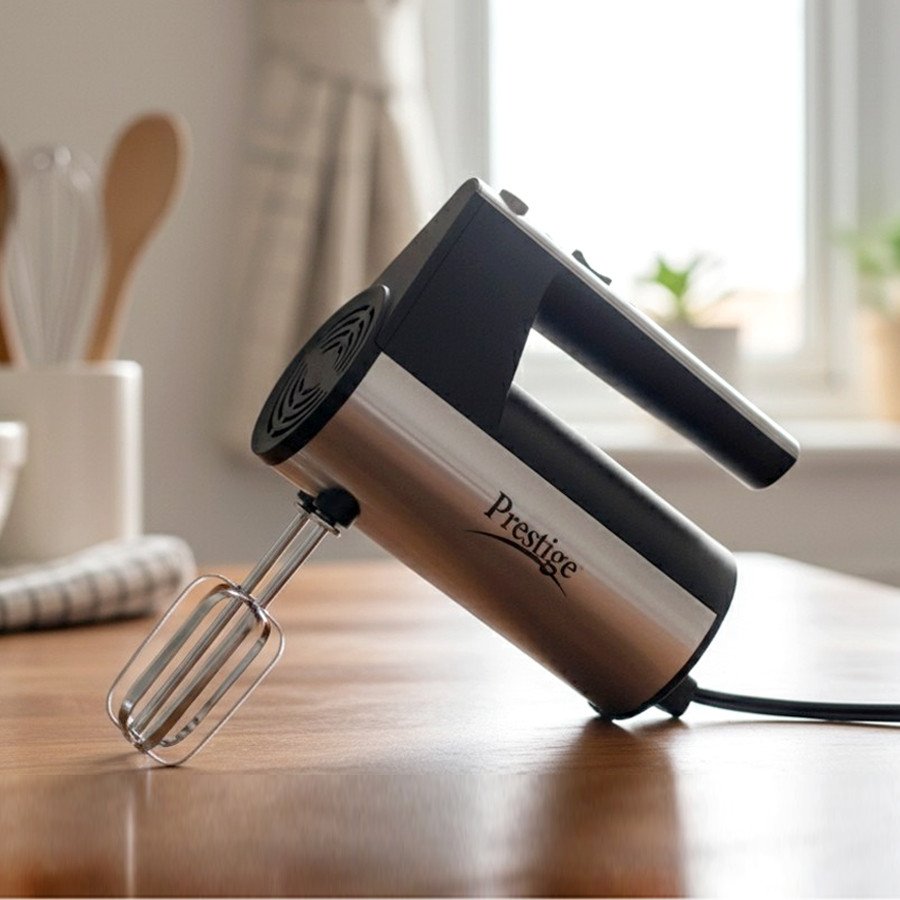 Prestige 800W Stainless Steel Electric Egg Beater & Hand Mixer - Heavy Duty Multi-functional Cake Beater